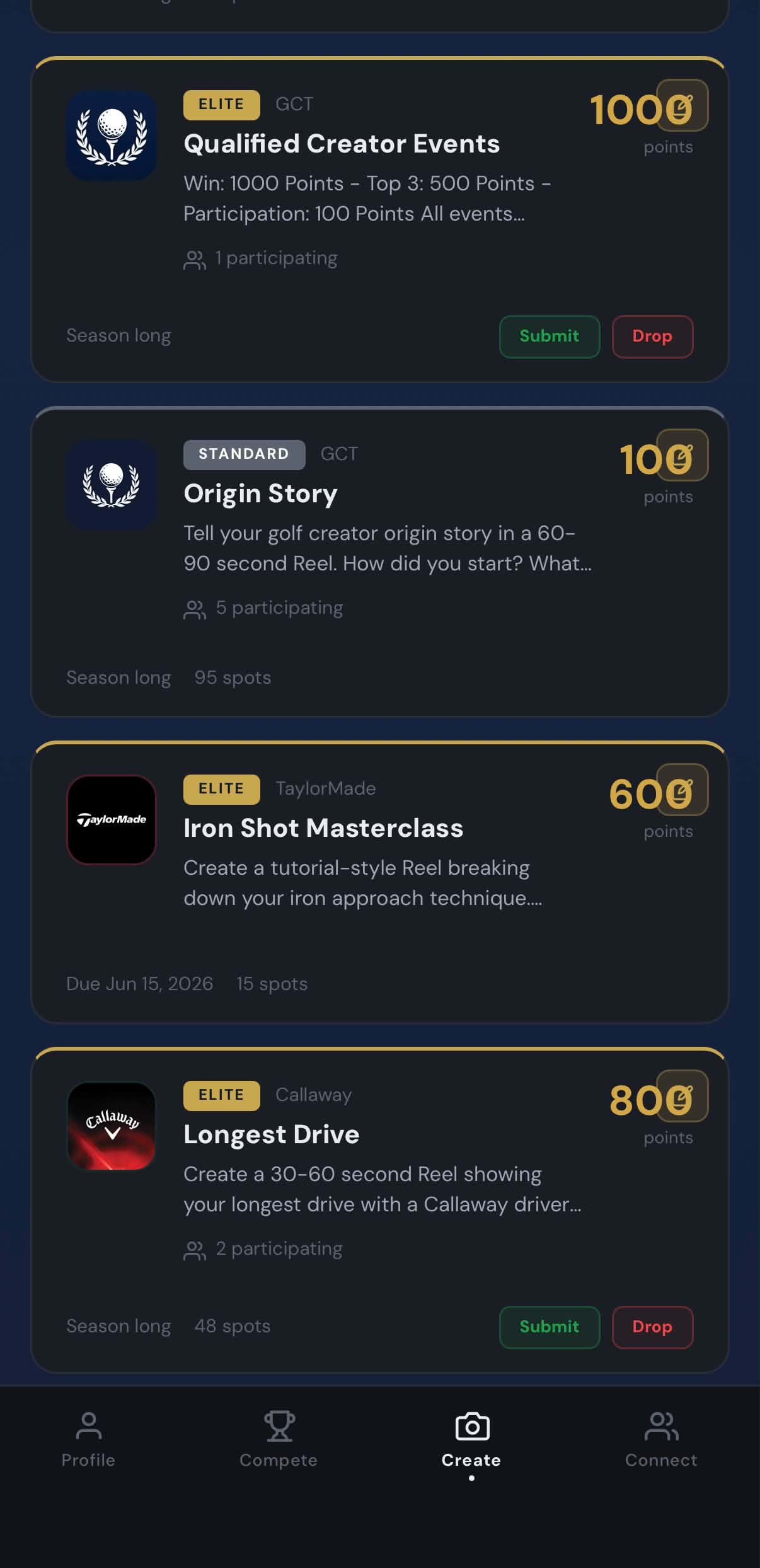 Sponsored Challenges live in the GCT app